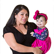 Hispanic mom with baby
