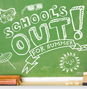 School's Out for Summer written on chalkboard
