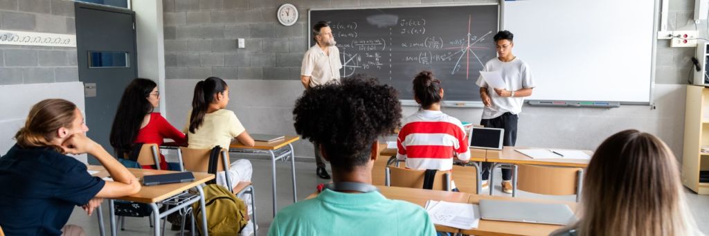 High School Room of diverse student