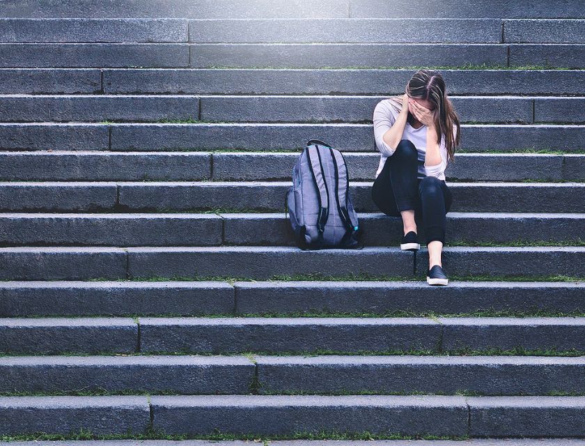 Girl on stairs