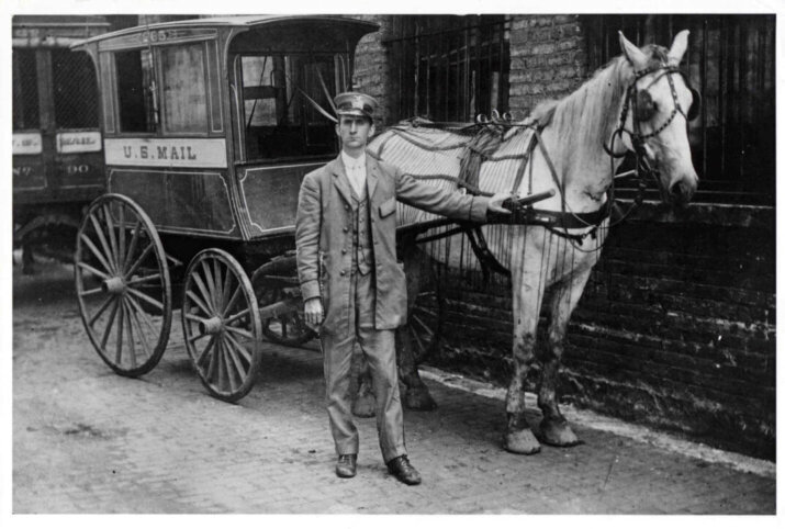 Horse cart mailman