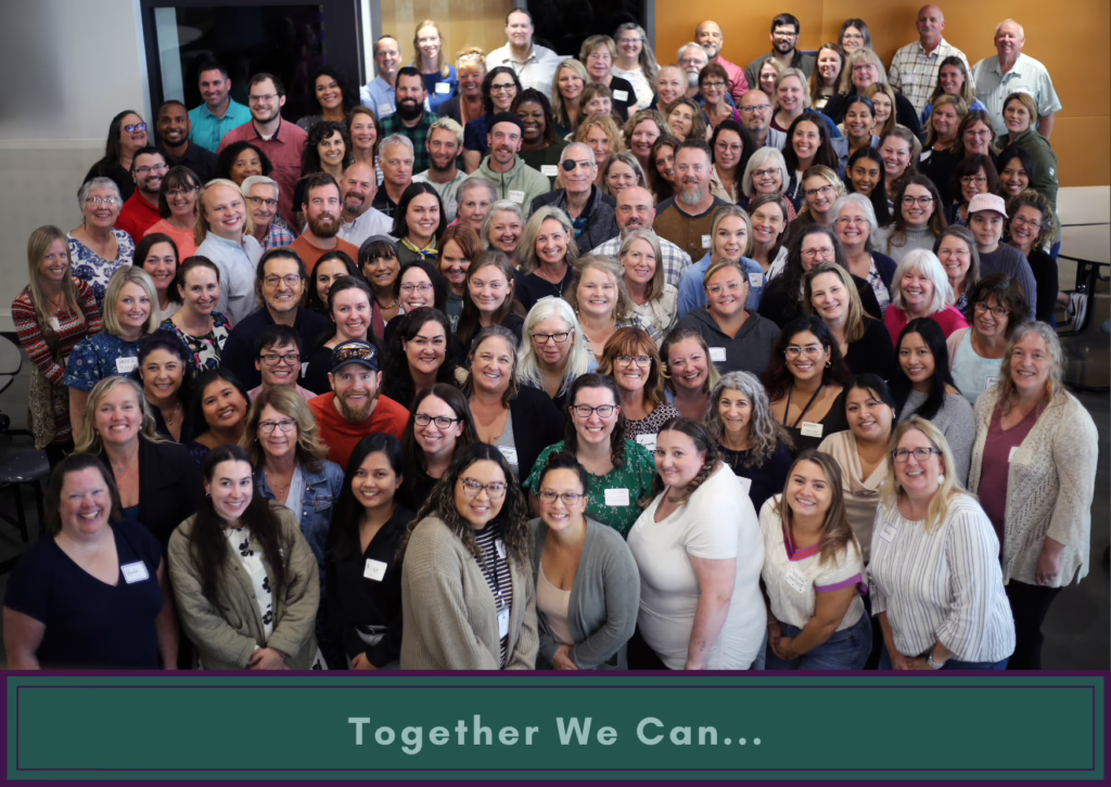 A card with the a staff photo from the NWESD and the words "Together We Can..."
